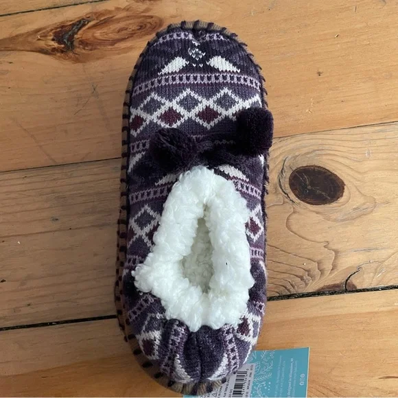 NWT Muk Luks Women's Ballerina Slippers purple L/XL - Picture 2 of 5